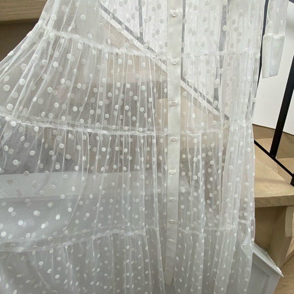 Zara White Polka Dot Maxi Dress - Picture 4 of 6